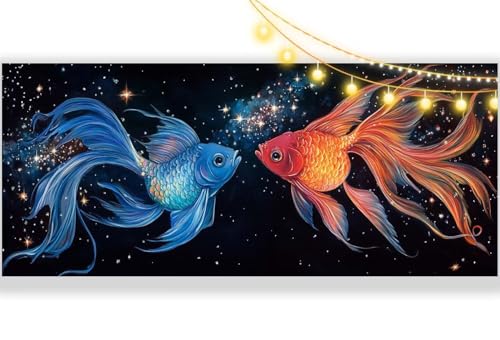 Diamond Painting Koi Diamond Painting Groß XXL 70 x 40 cm, 5D Diamant Painting Bilder Fantasie Malen Nach Zahlen Erwachsene Crystal Strass Stickerei Malerei Kit, Home Decor Geschenk für Mädchen ll433 von Mailielie