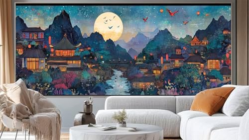 Diamond Painting Landschaft Diamant Painting Bilder China Malen nach Zahlen Erwachsene,DIY 5D Diamond Painting Zubehör Mädchen Basteln Diamant Kunst Malerei Stickerei Set,Home Dekor 120 x 60 cm ll188 von Mailielie