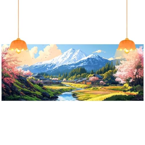 Diamond Painting Landschaft Diamant Painting Bilder Erwachsene, Gebirge Diamond Painting Runde Steine, DIY 5D Diamond Art Basteln Diamant Kunst Malerei Stickerei Set, Deko Wohnzimmer 140x70 cm fa354 von Mailielie