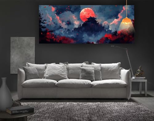 Diamond Painting Landschaft Diamant Painting Bilder Erwachsene, Japanischer Stil Diamond Painting Eckige Steine, DIY 5D Diamond Art Diamant Kunst Malerei Stickerei Set, Deko Wohnzimmer 120x60 cm fa58 von Mailielie