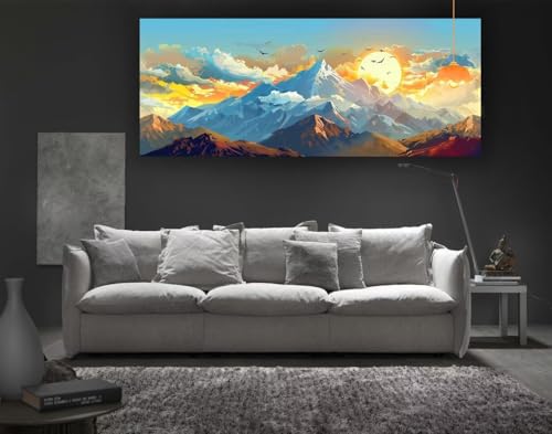 Diamond Painting Landschaft Diamant Painting Bilder Erwachsene, Sonnenuntergang Diamond Painting Eckige Steine, DIY 5D Diamond Art Diamant Kunst Malerei Stickerei Set, Deko Wohnzimmer 120 x 60 cm fa44 von Mailielie