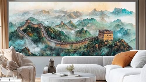 Diamond Painting Landschaft Diamant Painting Bilder The Great Wall Malen nach Zahlen Erwachsene,DIY 5D Diamond Art Mädchen Basteln Diamant Kunst Malerei Stickerei Set,Deko Wohnzimmer 120 x 60 cm ll180 von Mailielie