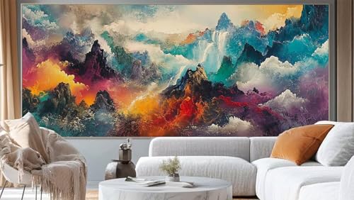 Diamond Painting Landschaft Diamant Painting Bilder Vintage Malen nach Zahlen Erwachsene,DIY 5D Diamond Painting Zubehör Mädchen Basteln Diamant Kunst Malerei Stickerei Set,Home Dekor 140x70 cm ll122 von Mailielie