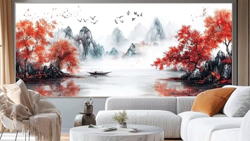 Diamond Painting Landschaft Diamant Painting Bilder Wald Malen nach Zahlen Erwachsene,DIY Diamond Painting Zubehör 5D Diamond Art Basteln Diamant Kunst Malerei Stickerei Set,Home Dekor 100x50 cm ll170 von Mailielie