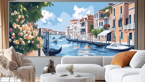 Diamond Painting Landschaft Diamond Painting Groß XXL 100 x 50 cm,5D Diamant Painting Bilder Venedig Malen Nach Zahlen Erwachsene Crystal Strass Stickerei Malerei,Home Decor Geschenk für Mädchen ll173 von Mailielie