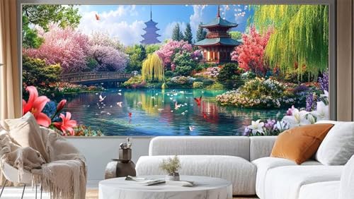 Diamond Painting Landschaft Diamond Painting Groß XXL 120 x 60 cm, 5D Diamant Painting Bilder Japan Malen Nach Zahlen Erwachsene Crystal Strass Stickerei Malerei, Home Decor Geschenk für Mädchen ll155 von Mailielie