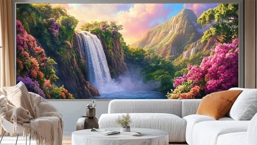 Diamond Painting Landschaft Diamond Painting Groß XXL 120x60 cm, 5D Diamant Painting Bilder Wasserfall Malen Nach Zahlen Erwachsene Crystal Stickerei Malerei Kit, Home Decor Geschenk für Mädchen ll145 von Mailielie