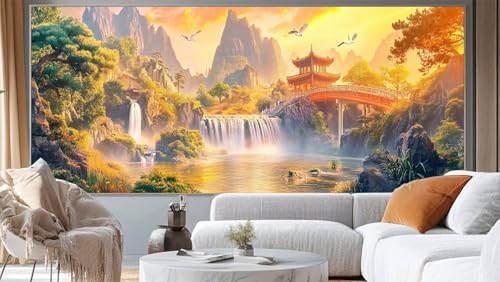 Diamond Painting Landschaft Diamond Painting Groß XXL 160 x 80 cm, 5D Diamant Painting Bilder China Malen Nach Zahlen Erwachsene Crystal Strass Stickerei Malerei, Home Decor Geschenk für Mädchen ll185 von Mailielie