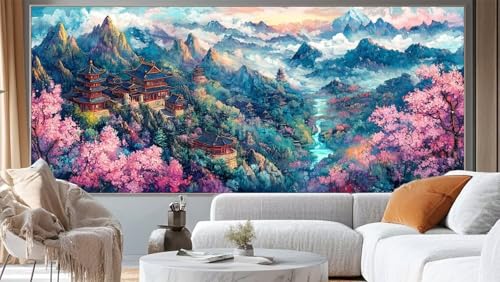 Diamond Painting Landschaft Diamond Painting Groß XXL 160 x 80 cm, 5D Diamant Painting Bilder China Malen Nach Zahlen Erwachsene Crystal Strass Stickerei Malerei, Home Decor Geschenk für Mädchen ll189 von Mailielie