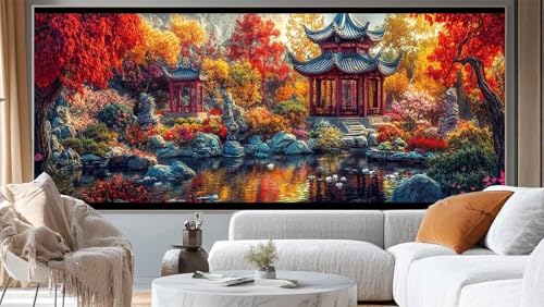 Diamond Painting Landschaft Diamond Painting Groß XXL 160 x 80 cm, 5D Diamant Painting Bilder Japan Malen Nach Zahlen Erwachsene Crystal Strass Stickerei Malerei, Home Decor Geschenk für Mädchen ll165 von Mailielie