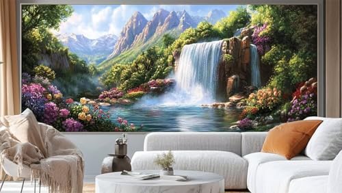 Diamond Painting Landschaft Diamond Painting Groß XXL 160x80 cm, 5D Diamant Painting Bilder Wasserfall Malen Nach Zahlen Erwachsene Crystal Stickerei Malerei Kit, Home Decor Geschenk für Mädchen ll147 von Mailielie