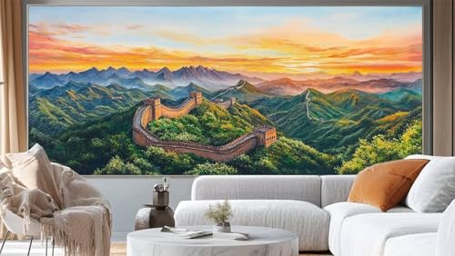 Diamond Painting Landschaft Diamond Painting Groß XXL 200 x 100 cm, 5D Diamant Painting Bilder The Great Wall Malen Nach Zahlen Erwachsene Stickerei Malerei Kit, Home Decor Geschenk für Mädchen ll183 von Mailielie