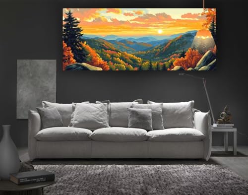 Diamond Painting Landschaft Diamond Painting XXL 100x50 cm, 5D Diamant Painting Bilder Sonnenuntergang Malen Nach Zahlen Erwachsene Crystal Stickerei Malerei Kit, Home Decor Geschenk für Mädchen fa37 von Mailielie