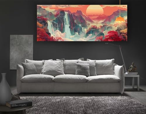 Diamond Painting Landschaft Diamond Painting XXL 140 x 70 cm, 5D Diamant Painting Bilder Japanischer Stil Malen Nach Zahlen Erwachsene Crystal Strass Stickerei Malerei Kit, Home Decor Geschenk fa43 von Mailielie