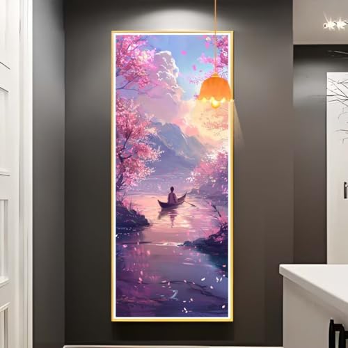 Diamond Painting Landschaft Diamond Painting XXL 50x100cm, 5D Diamant Painting Bilder Japanischer Stil Malen Nach Zahlen Erwachsene Crystal Stickerei Malerei Kit, Home Decor Geschenk für Mädchen fa741 von Mailielie