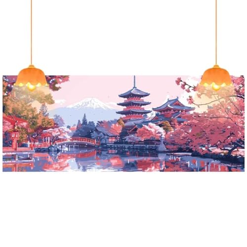 Diamond Painting Landschaft Diamond Painting XXL 70x140cm, 5D Diamant Painting Bilder Japanischer Stil Malen Nach Zahlen Erwachsene Crystal Stickerei Malerei Kit, Home Decor Geschenk für Mädchen fa307 von Mailielie