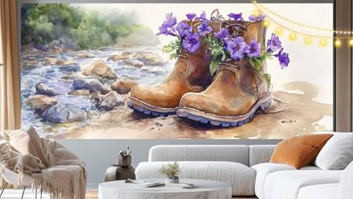 Diamond Painting Lavendel Diamond Painting Groß XXL 120 X 60 cm, 5D Diamant Painting Bilder Blume Malen Nach Zahlen Erwachsene Basteln Crystal Strass Stickerei Malerei Kit, Home Decor Geschenk m95 von Mailielie