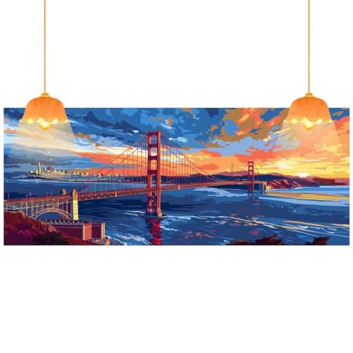 Diamond Painting London Diamond Painting XXL 180 x 90 cm, 5D Diamant Painting Bilder Brücke Malen Nach Zahlen Erwachsene Crystal Strass Stickerei Malerei Kit, Home Decor, Geschenk für Mädchen fa399 von Mailielie