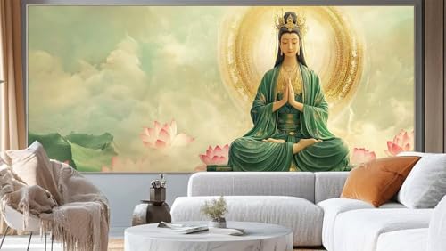 Diamond Painting Lotus Diamant Painting Bilder Buddha Malen nach Zahlen Erwachsene,DIY Diamond Painting Zubehör 5D Diamond Art Basteln Diamant Kunst Malerei Stickerei Set,Home Dekor 140 x 70 cm ll290 von Mailielie