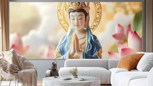 Diamond Painting Lotus Diamant Painting Bilder Buddha Malen nach Zahlen Erwachsene Kinder, 5D DIY Diamond Art Bilder Basteln Diamant Kunst Malerei Stickerei Set, Wand Deko Wohnzimmer 80 x 160 cm mm287 von Mailielie