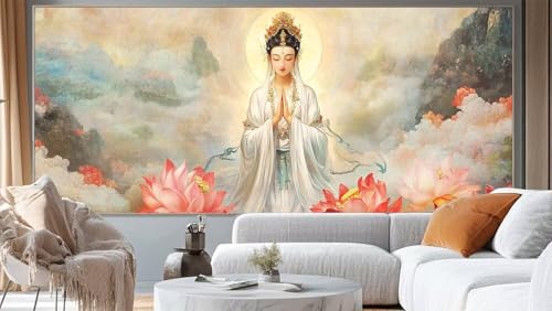 Diamond Painting Lotus Diamond Painting Groß XXL 150 x 60 cm, 5D Diamant Painting Bilder Buddha Malen Nach Zahlen Erwachsene Crystal Strass Stickerei Malerei Kit, Home Decor Geschenk für Mädchen ll289 von Mailielie