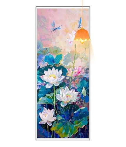 Diamond Painting Lotusblume Diamond Painting XXL 40x90cm, 5D Diamant Painting Bilder Landschaft Malen Nach Zahlen Erwachsene Crystal Strass Stickerei Malerei Kit, Home Decor Geschenk für Mädchen fa839 von Mailielie