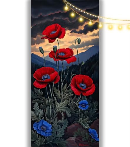 Diamond Painting Mohn Diamond Painting Groß XXL 150 x 60 cm,5D Diamant Painting Bilder Pflanze Malen Nach Zahlen Erwachsene Crystal Strass Stickerei Malerei Kit,Home Decor Geschenk für Mädchen ll1133 von Mailielie