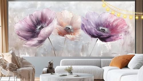 Diamond Painting Mohnblumen Diamond Painting Groß XXL 150x60 cm, 5D Diamant Painting Bilder Aquarell Malen Nach Zahlen Erwachsene Anfänger Basteln Crystal Strass Stickerei Malerei Kit, Home Decor m65 von Mailielie