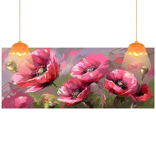 Diamond Painting Mohnblumen Diamond Painting XXL 180 x 90 cm, 5D Diamant Painting Bilder Tiere Malen Nach Zahlen Erwachsene Crystal Strass Stickerei Malerei Kit, Home Decor Geschenk für Mädchen fa381 von Mailielie