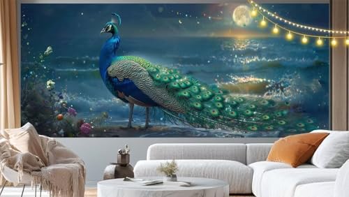 Diamond Painting Mond Diamond Painting Groß XXL 180x90 cm, 5D Diamant Painting Bilder Tier Malen Nach Zahlen Erwachsene Basteln Crystal Art Stickerei Malerei Kit, Home Decor Geschenk für Mädchen m45 von Mailielie