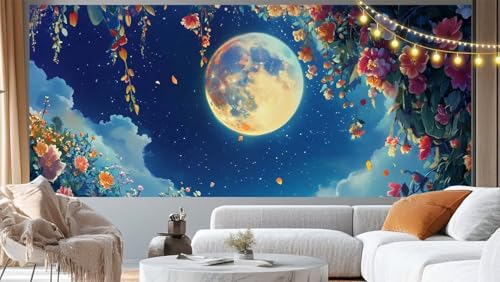 Diamond Painting Mond Diamond Painting Groß XXL 60 X 30 cm, 5D Diamant Painting Bilder Landschaft Malen Nach Zahlen Erwachsene Basteln Crystal Strass Stickerei Malerei Kit, Home Decor Geschenk m41 von Mailielie