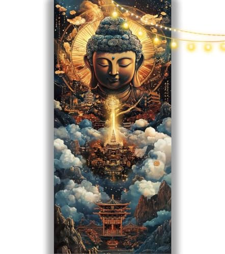 Diamond Painting Mysterium Diamant Painting Bilder Buddha Malen nach Zahlen Erwachsene,DIY 5D Diamond Painting Zubehör Mädchen Basteln Diamant Kunst Malerei Stickerei Set,Home Dekor 220 x 80 cm ll1078 von Mailielie