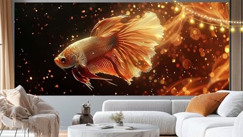 Diamond Painting Mysterium Diamant Painting Bilder Fisch Malen nach Zahlen Erwachsene Kinder, DIY Diamond Art Bilder Basteln Diamant Kunst Malerei Stickerei Set, Deko Wohnzimmer Zuhause 60x30 cm m222 von Mailielie