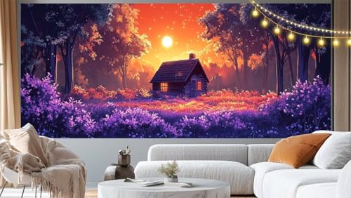 Diamond Painting Nachtszenerie Diamond Painting Groß XXL 120x60 cm, 5D Diamant Painting Bilder Mond Malen Nach Zahlen Erwachsene Anfänger Basteln Crystal Strass Stickerei Malerei Kit, Home Decor m79 von Mailielie