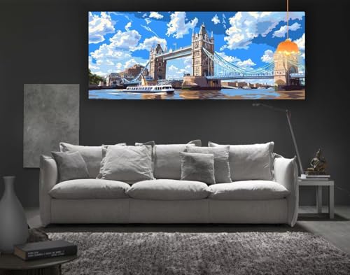 Diamond Painting New York Diamond Painting XXL 90x180 cm, 5D Diamant Painting Bilder Landschaft Malen Nach Zahlen Erwachsene Crystal Strass Stickerei Malerei Kit, Home Decor Geschenk für Mädchen fa247 von Mailielie