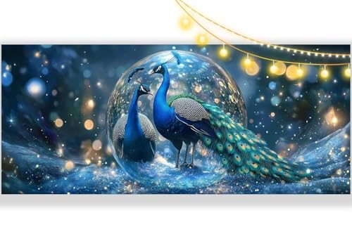 Diamond Painting Pfau Diamant Painting Bilder Mysterium Malen nach Zahlen Erwachsene,DIY Diamond Painting Zubehör 5D Diamond Art Basteln Diamant Kunst Malerei Stickerei Set,Home Dekor 90 x 40 cm ll470 von Mailielie