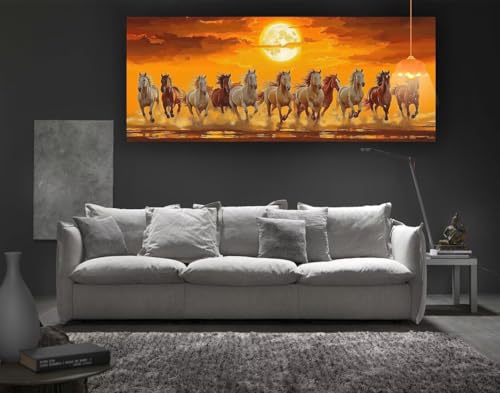 Diamond Painting Pferd Diamond Painting XXL 300 x 100 cm, 5D Diamant Painting Bilder Sonnenuntergang Malen Nach Zahlen Erwachsene Crystal Stickerei Malerei Kit, Home Decor Geschenk für Mädchen fa53 von Mailielie