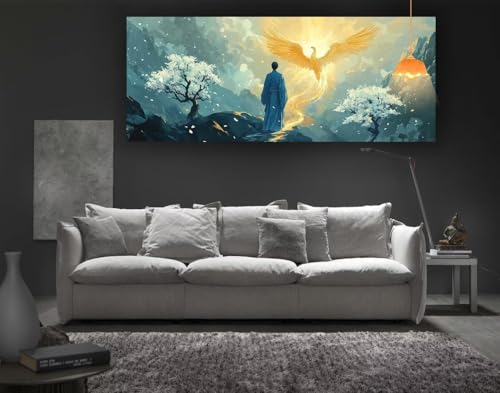 Diamond Painting Phönix Diamant Painting Bilder Erwachsene, Landschaft Diamond Painting Eckige Steine, DIY 5D Diamond Art Basteln Diamant Kunst Malerei Stickerei Set, Deko Wohnzimmer 120 x 60 cm fa2 von Mailielie