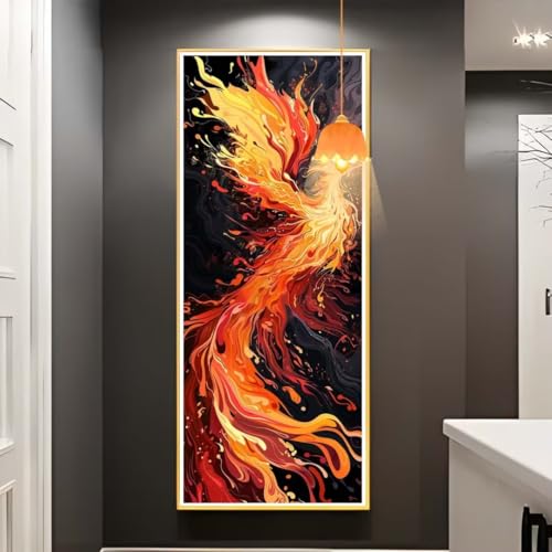 Diamond Painting Phönix Diamond Painting XXL 100x200 cm, 5D Diamant Painting Bilder Tier Diamond Painting Malen Nach Zahlen Erwachsene Crystal Strass Stickerei Malerei Kit, Home Decor Geschenk fa701 von Mailielie