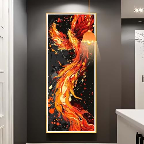 Diamond Painting Phönix Diamond Painting XXL 100x200 cm, 5D Diamant Painting Bilder Tier Diamond Painting Malen Nach Zahlen Erwachsene Crystal Strass Stickerei Malerei Kit, Home Decor Geschenk fa731 von Mailielie