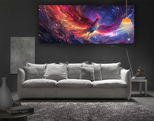 Diamond Painting Phönix Diamond Painting XXL 120 x 60 cm, 5D Diamant Painting Bilder Mysterium Malen Nach Zahlen Erwachsene Crystal Strass Stickerei Malerei Kit, Home Decor, Geschenk für Mädchen fa71 von Mailielie