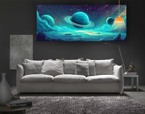 Diamond Painting Planet Diamant Painting Bilder Erwachsene, Fantasie Diamond Painting Eckige Steine, DIY 5D Diamond Art Basteln Diamant Kunst Malerei Stickerei Set, Deko Wohnzimmer 100 x 50 cm fa10 von Mailielie