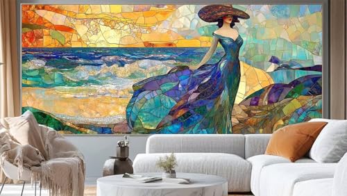 Diamond Painting Prinzessin Diamant Painting Bilder Abstrakt Malen nach Zahlen Erwachsene, DIY 5D Diamond Painting Zubehör Mädchen Basteln Diamant Kunst Malerei Stickerei, Home Dekor 300x100 cm ll238 von Mailielie