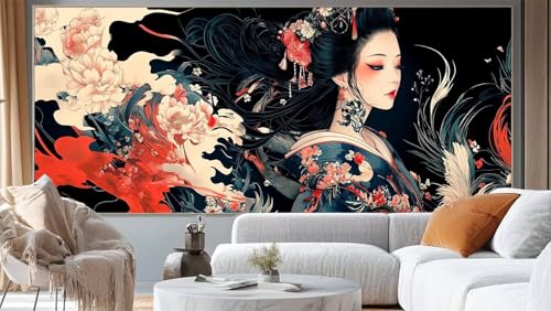 Diamond Painting Prinzessin Diamant Painting Bilder Japan Malen nach Zahlen Erwachsene,DIY 5D Diamond Painting Zubehör Mädchen Basteln Diamant Kunst Malerei Stickerei Set,Home Dekor 160 x 80 cm ll246 von Mailielie