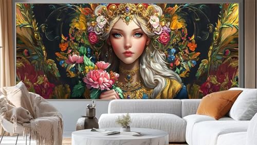 Diamond Painting Prinzessin Diamond Painting Groß XXL 100 x 200 cm, 5D Diamant Painting Bilder Vintage Malen Nach Zahlen Erwachsene Anfänger Basteln Crystal Strass Stickerei Malerei, Home Decor mm241 von Mailielie