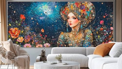 Diamond Painting Prinzessin Diamond Painting Groß XXL 100x50 cm, 5D Diamant Painting Bilder Mysterium Malen Nach Zahlen Erwachsene Crystal Stickerei Malerei Kit, Home Decor Geschenk für Mädchen ll247 von Mailielie