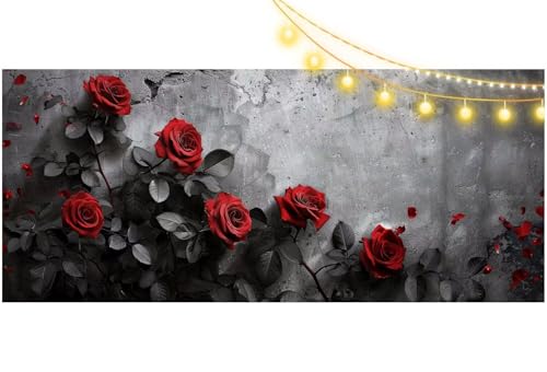 Diamond Painting Rose Diamant Painting Bilder Gotik Malen nach Zahlen Erwachsene Kinder, 5D DIY Diamond Art Bilder Basteln Diamant Kunst Malerei Stickerei Set, Deko Wohnzimmer Zuhause 100x50 cm m494 von Mailielie