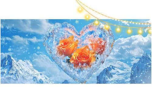 Diamond Painting Rose Diamant Painting Bilder Liebe Malen nach Zahlen Erwachsene Kinder, 5D DIY Diamond Art Bilder Basteln Diamant Kunst Malerei Stickerei Set, Deko Wohnzimmer Zuhause 150x60 cm m500 von Mailielie