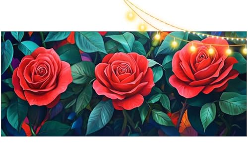 Diamond Painting Rose Diamant Painting Bilder Pflanze Malen nach Zahlen Erwachsene Kinder, 5D DIY Diamond Art Bilder Basteln Diamant Kunst Malerei Stickerei Set, Deko Wohnzimmer Zuhause 120x60 cm m470 von Mailielie