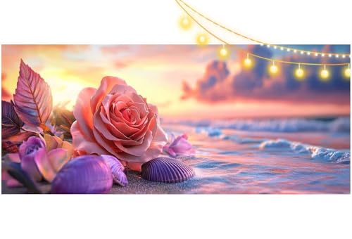 Diamond Painting Rose Diamant Painting Bilder Sonnenuntergang Malen nach Zahlen Erwachsene Kinder, 5D DIY Diamond Art Bilder Basteln Diamant Kunst Malerei Stickerei Set, Deko Wohnzimmer 100x50 cm m474 von Mailielie